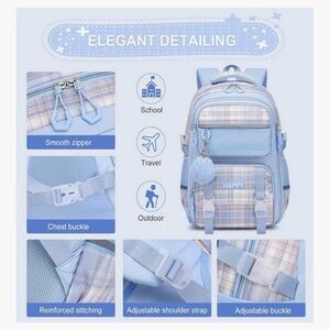 Blue Plaid Backpack